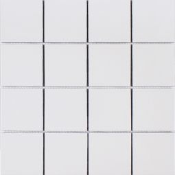 Tesoro Gallery Porcelain Mosaics - Bright White Gloss 3" x 3" Mosaic