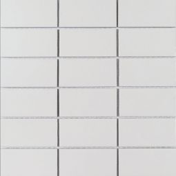 Tesoro Gallery Porcelain Mosaics - Bright White Gloss 2" x 4" Stacked Brick Mosaic