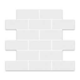 Tesoro Gallery Porcelain Mosaics - White Matte 2" x 4" Staggered Brick Mosaic