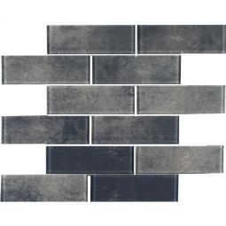 Tesoro Subway - Urban Dark Grey 2" x 6" Glass Mosaic