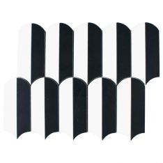 Tesoro Showtime - Thassos & Nero Polished Waterjet Mosaic