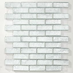 Zio Galaxy - 1" x 3" Brick Baby's Breath Glass Mosaic