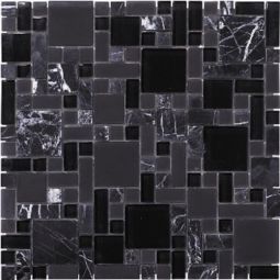Puccini Rococo - Black Magic Glass & Stone Mosaic