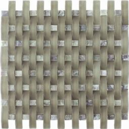 Puccini Brucke - Frosted Jade Green Glass & Stone Mosaic