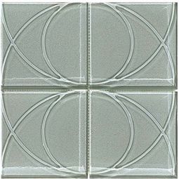 Puccini Zen Rock Garden - Ginsha 6" x 6" Glass Mosaic