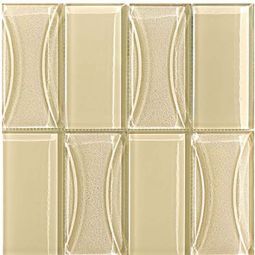Puccini Zen Rock Garden - Sarashi Dake 3" x 6" Glass Mosaic
