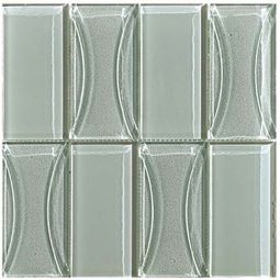 Puccini Zen Rock Garden - Ginsha 3" x 6" Glass Mosaic