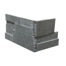 Bedrosians Absolute Black - 6" x 24" Flamed Granite Ledger Corner