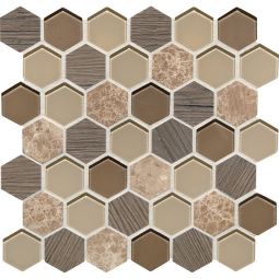 Daltile Idyllic Blends - Sylvan Sunset Hexagon Mosaic