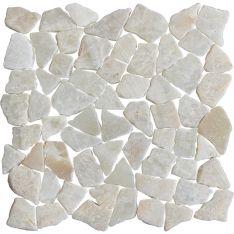 Tesoro Ocean Stones - Fit White Quartz Pebble Mosaic