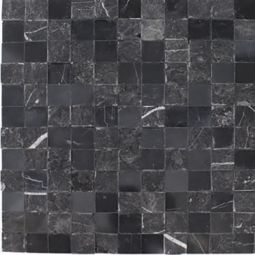 Tesoro Checker - 1" x 1" Black Stone Mosaics