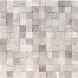 Tesoro Checker - 1" x 1" Light Grey Stone Mosaics