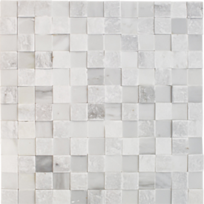 Tesoro Checker 1 X White Stone Mosaics Tesoro Checker 1 X White Stone