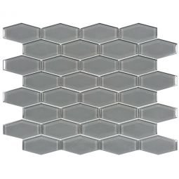 Tesoro Earth - Gray 1" x 3" Hexagon Glass Mosaic