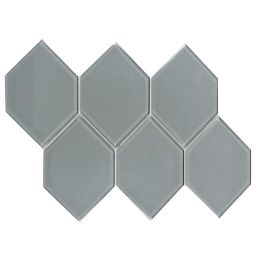 Tesoro Earth - Gray 4" x 6" Hexagon Glass Mosaic
