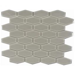 Tesoro Earth - Smoke 1" x 3" Hexagon Glass Mosaic