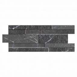 Tesoro Marmi - Black 6.25" x 15.75" Porcelain Ledgerstones