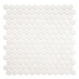 Zio Meringue - Pavlova 1" Circle Recycled Glass Mosaic Tile