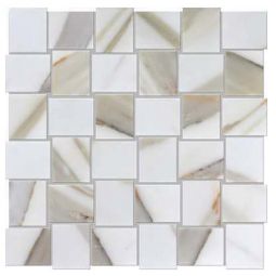 Puccini Calacatta - Basketweave Marble Mosaic