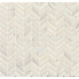 Bedrosians White Carrara - Chevron Polished Floor & Wall Mosaic