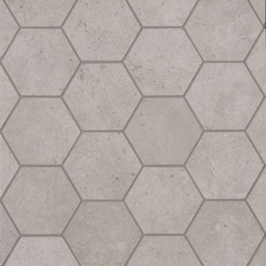 Greige Hexagon Matte Porcelain Mosaic, Hexagon Concrete Floor Tiles