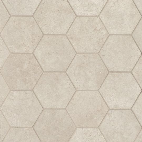 S Hexagon Matte Porcelain Mosaic, Greige Hexagon Floor Tile