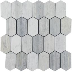 Tesoro Haisa Blue - Contempo Picket Multi-Textured Finish Mosaic