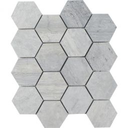 Tesoro Haisa Blue - Honed 3" Hex Mosaic
