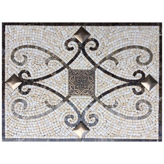 fleur de lis backsplash medallion