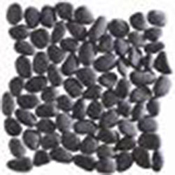 Puccini Caribbean - St. Vincent Honed Black 12" x 12" Pebble Mosaic
