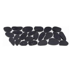 Puccini Caribbean - St. Vincent Honed Black Pebble Border 4" x 12"