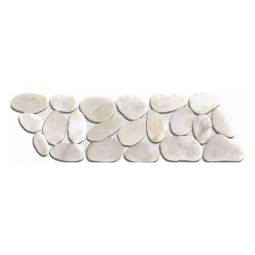 Puccini Caribbean - St. Lucia White Pebble Border 4" x 12"