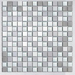 Puccini Cosmopolitan - Campinas 11-3/4" x 11-7/8" Glass & Steel Mosaic