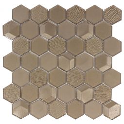 Surfaces Skylight Hex - Bronze Halo Hexagon Mosaic