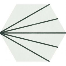 Soci Aura -  White Decor 9" x 10" Hexagon Porcelain Tile