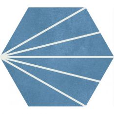 Soci Aura -  Sapphire Decor 9" x 10" Hexagon Porcelain Tile