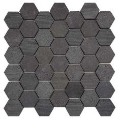 Tesoro Metropolitan Contempo - Basalt 2" Hex Multifinish Mosaic