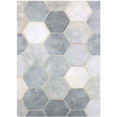 Tesoro Metropolitan Contempo - Deep Blue 3" Hex Multi Finish Mosaics