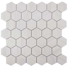 Tesoro Native - Dolomite 2" Hex Glass Mosaic