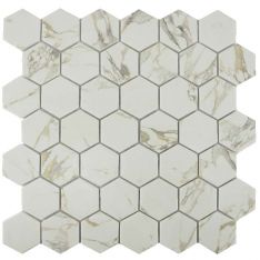 Tesoro Native - Habana Beige 2" Hex Glass Mosaic