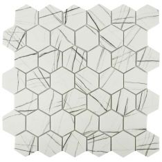Tesoro Native - Howlite 2" Hex Glass Mosaic