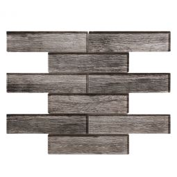 Tesoro Wood Glass - Ash 2" x 8" Linear Glass Mosaic