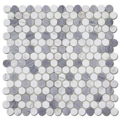 Penny Round Bianco Venato with Bardiglio