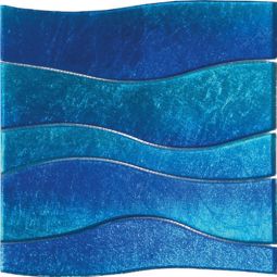 Tesoro Terra Bella - Blue Aqua Wave Glass Mosaic