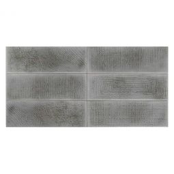 Tesoro Hyde Park - Iridium Deco 4" x 12" Ceramic Wall Tile