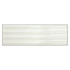 Tesoro Glassalike - Bianco Fluted Glossy 4" x 12" Porcelain Tile