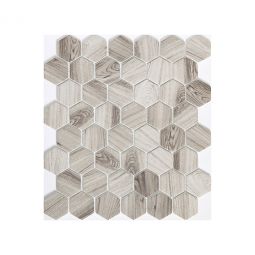 Emser Echo - Gray 2" Hex Recycled Glass Mosaic