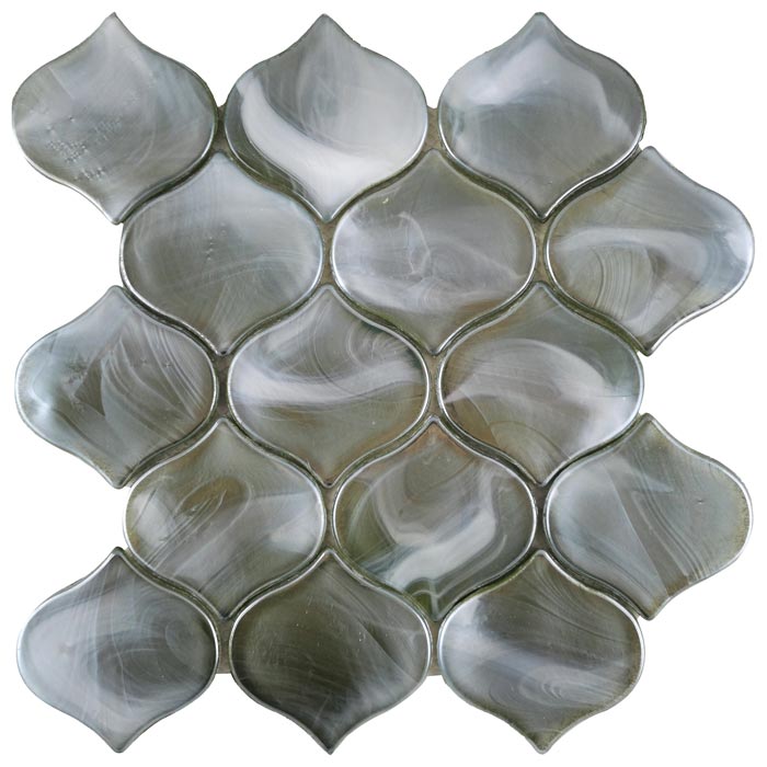 Emser Splash Moss Arabesque Glass Mosaic