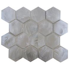 Emser Splash - Silver 3" Hex Glass Mosaic