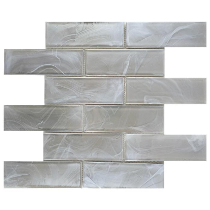 Emser Splash Silver Beveled 2"x 4" Glass Mosaic